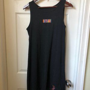 Retro Black Dress with Rainbow Appliques